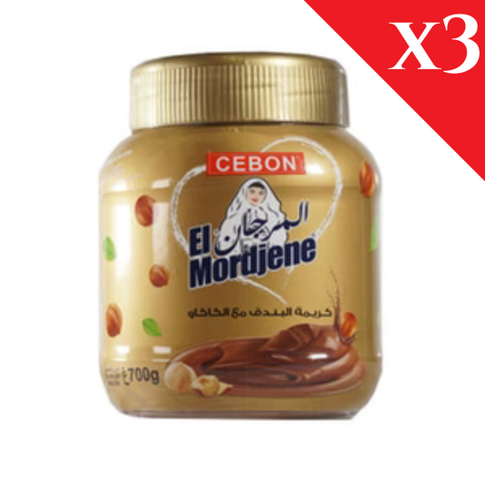 Pack de 3 – El Mordjene® pâte à tartiner noisette et cacao 700g