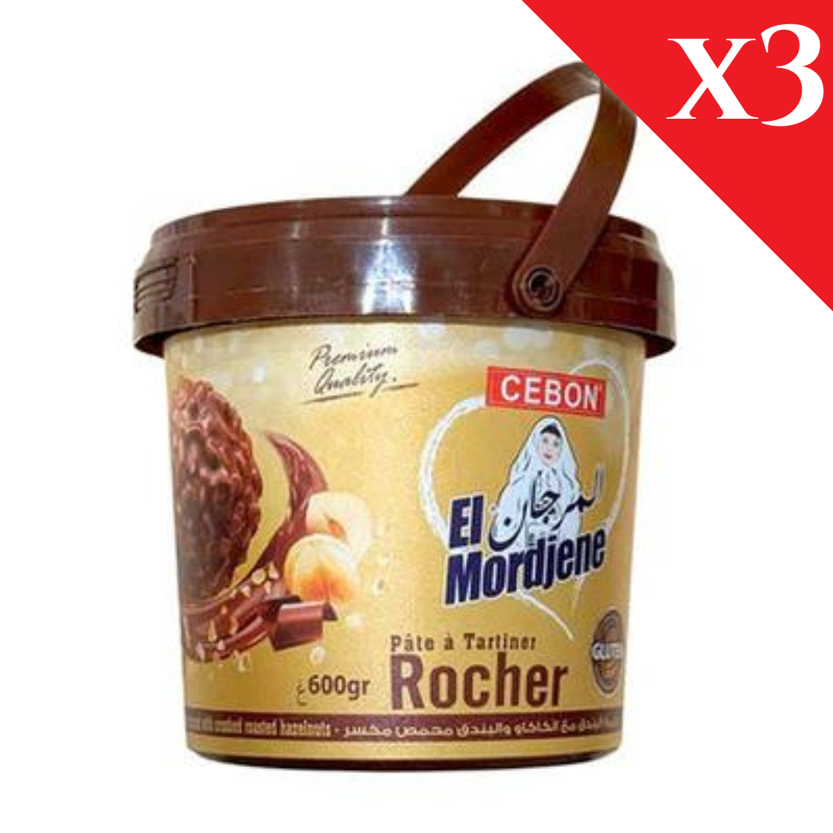 Pack de 3 – El Mordjene® pâte à tartiner rocher 600g