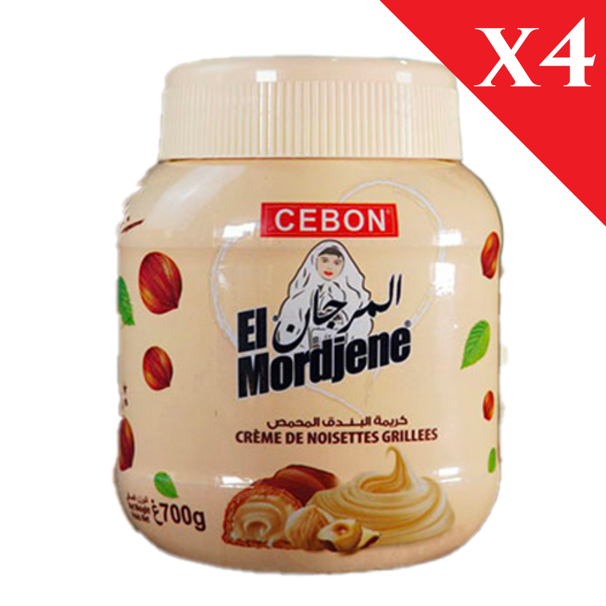 Pack de 4- El Mordjene® crème noisette 700g